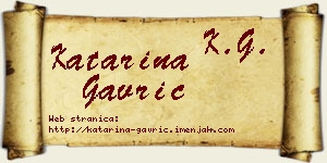 Katarina Gavrić vizit kartica